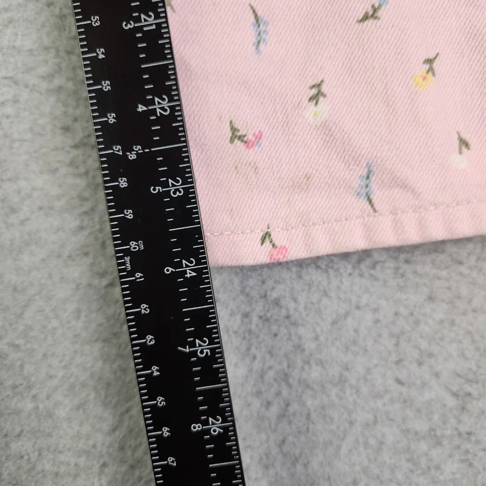 Old‎ Navy Baggy Jeans Girls 12 Pink Floral Built-In Tough Y2K High Rise Wide Leg
